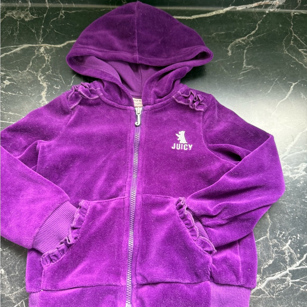 Juicy Couture Kids Hoodie in Rich Purple